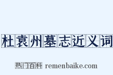 杜袁州墓志近义词是什么意思的图片